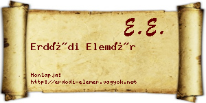 Erdődi Elemér névjegykártya